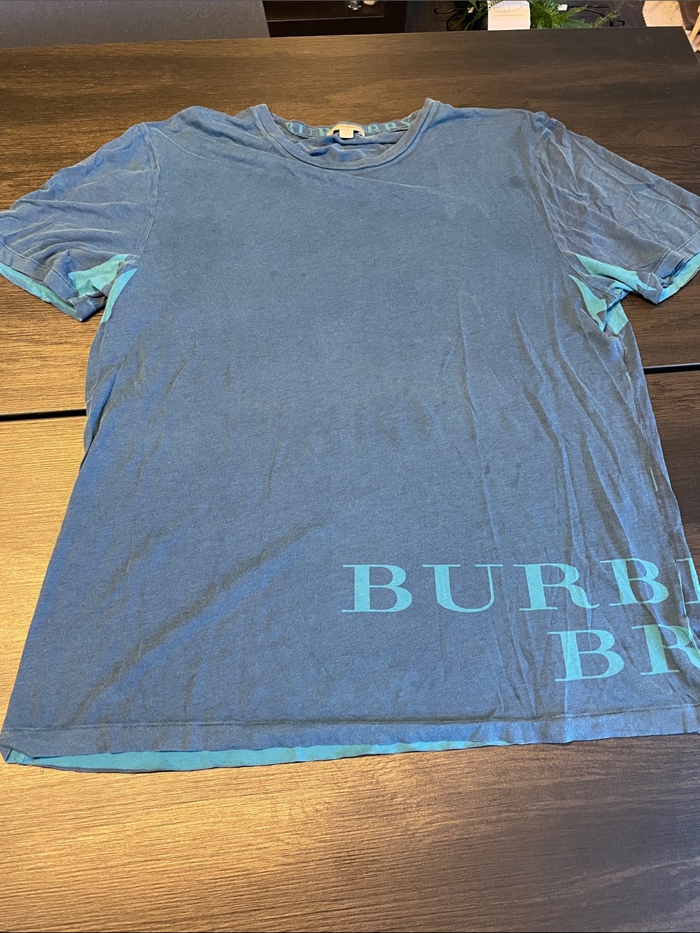 Burberry Blue & Aqua Boys' Logo Short Sleeve Tee